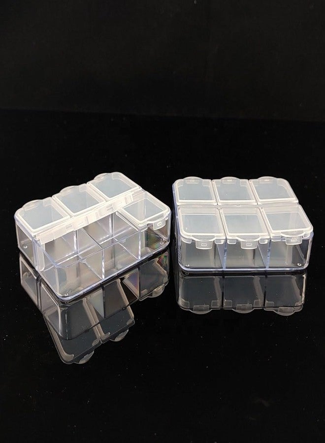 JAMBUVANTI Transparent Pill Box, Portable Medicine Box, 6 Compartments, Modern, Sleek, Contemporary, Functional, 8 x 6 x 1.5 cm - Image 1